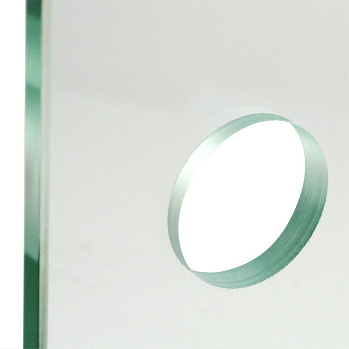 Schuifdeur met open rails van mat glas Schuifdeur met open rails van mat glas