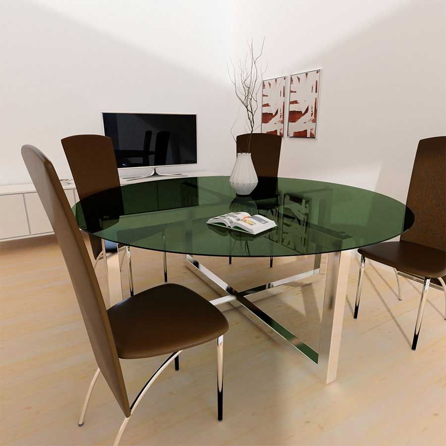 Rond glazen tafelblad gekleurd glas Rond glazen tafelblad gekleurd glas