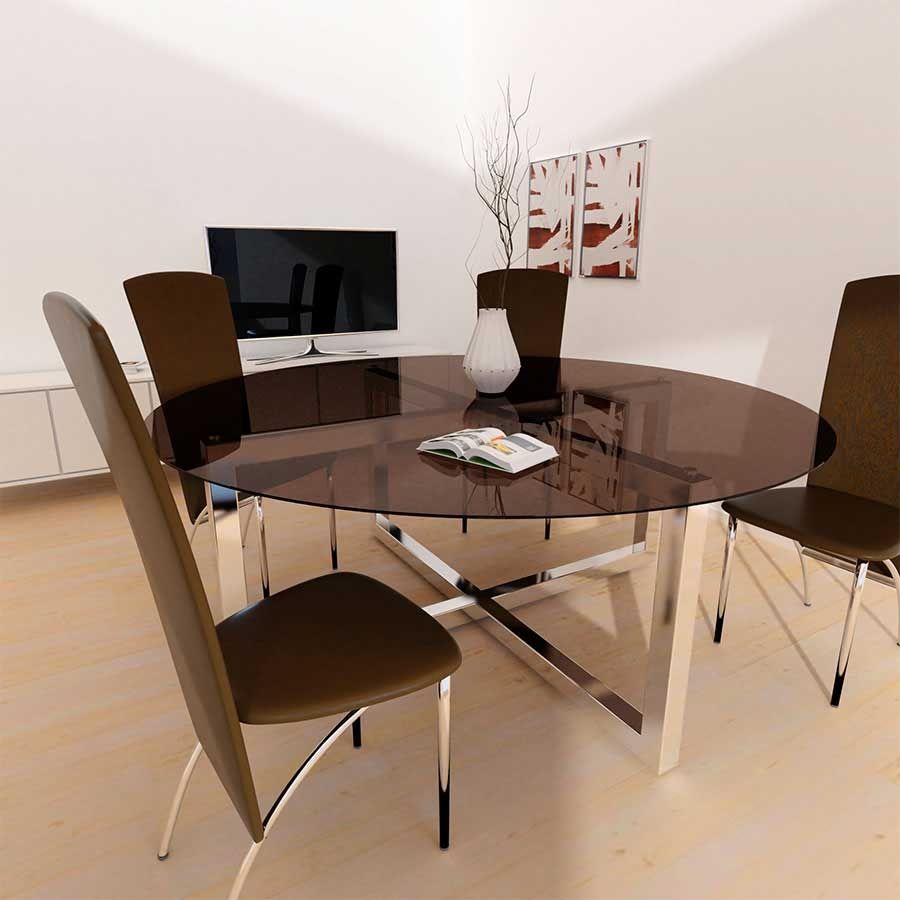 Rond glazen tafelblad gekleurd glas Rond glazen tafelblad gekleurd glas