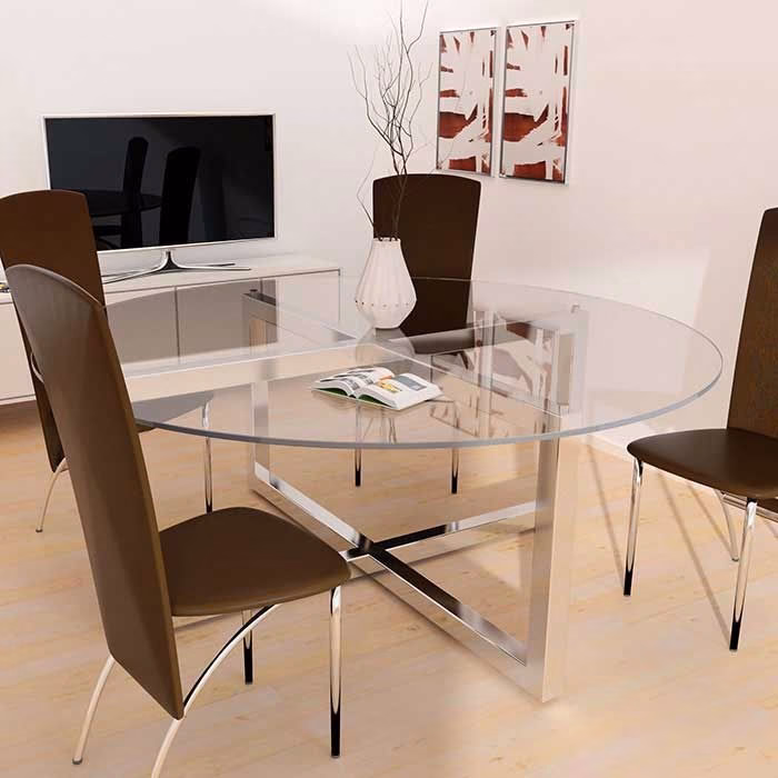 Rond glazen tafelblad extra helder glas 6mm Rond glazen tafelblad extra helder glas 6mm