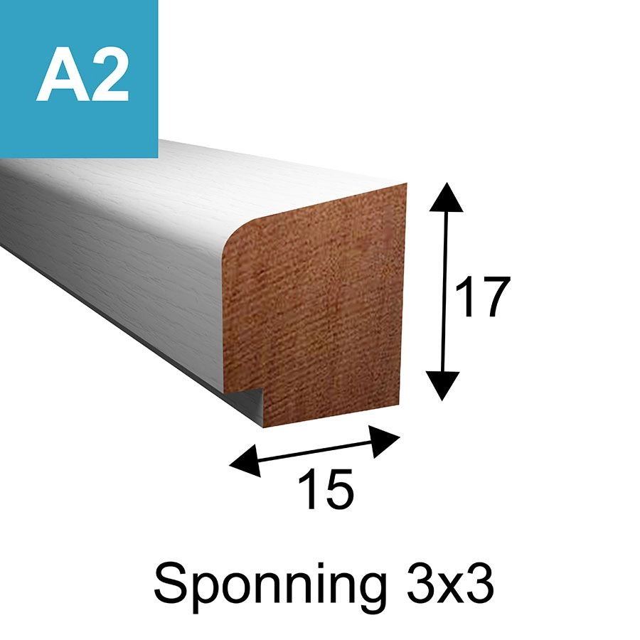 Glaslat model A2 - 17 x 15 mm