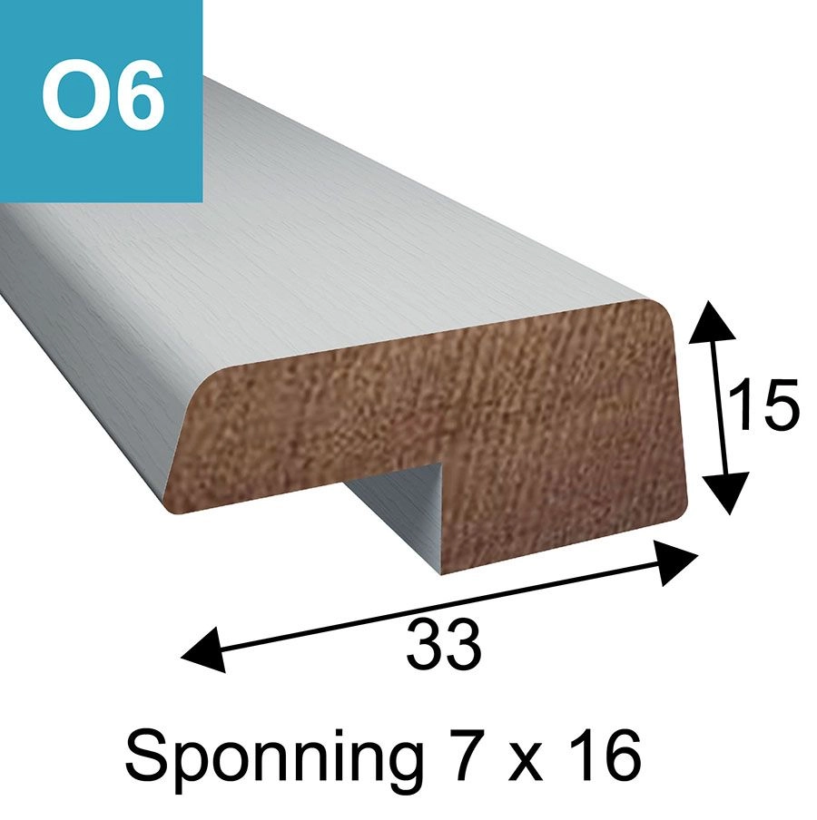 Opdeklat model O6 - 15 x 33 mm   