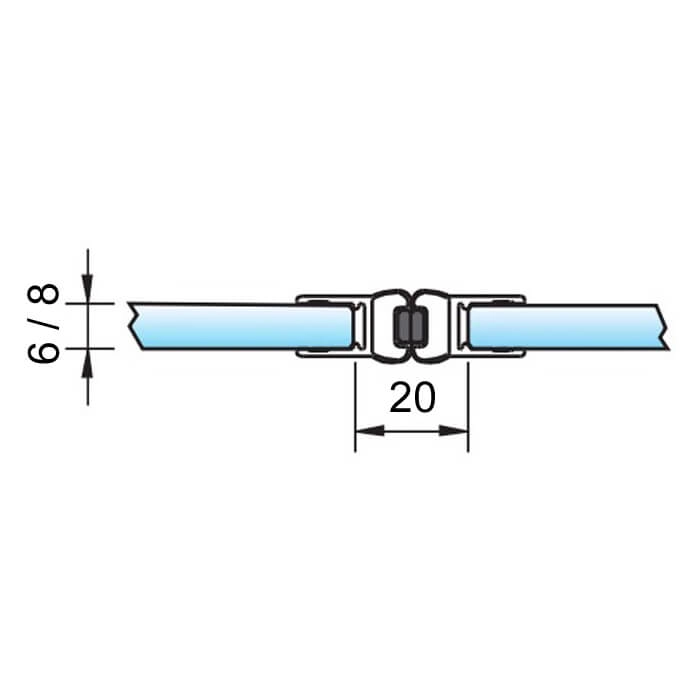 Magneetstrip in lijn dubbelzijdig