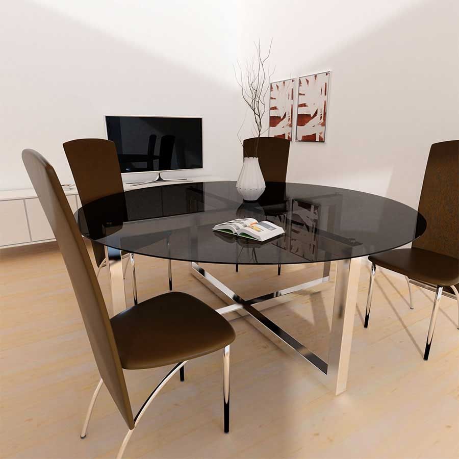 Rond glazen tafelblad gekleurd glas Rond glazen tafelblad gekleurd glas