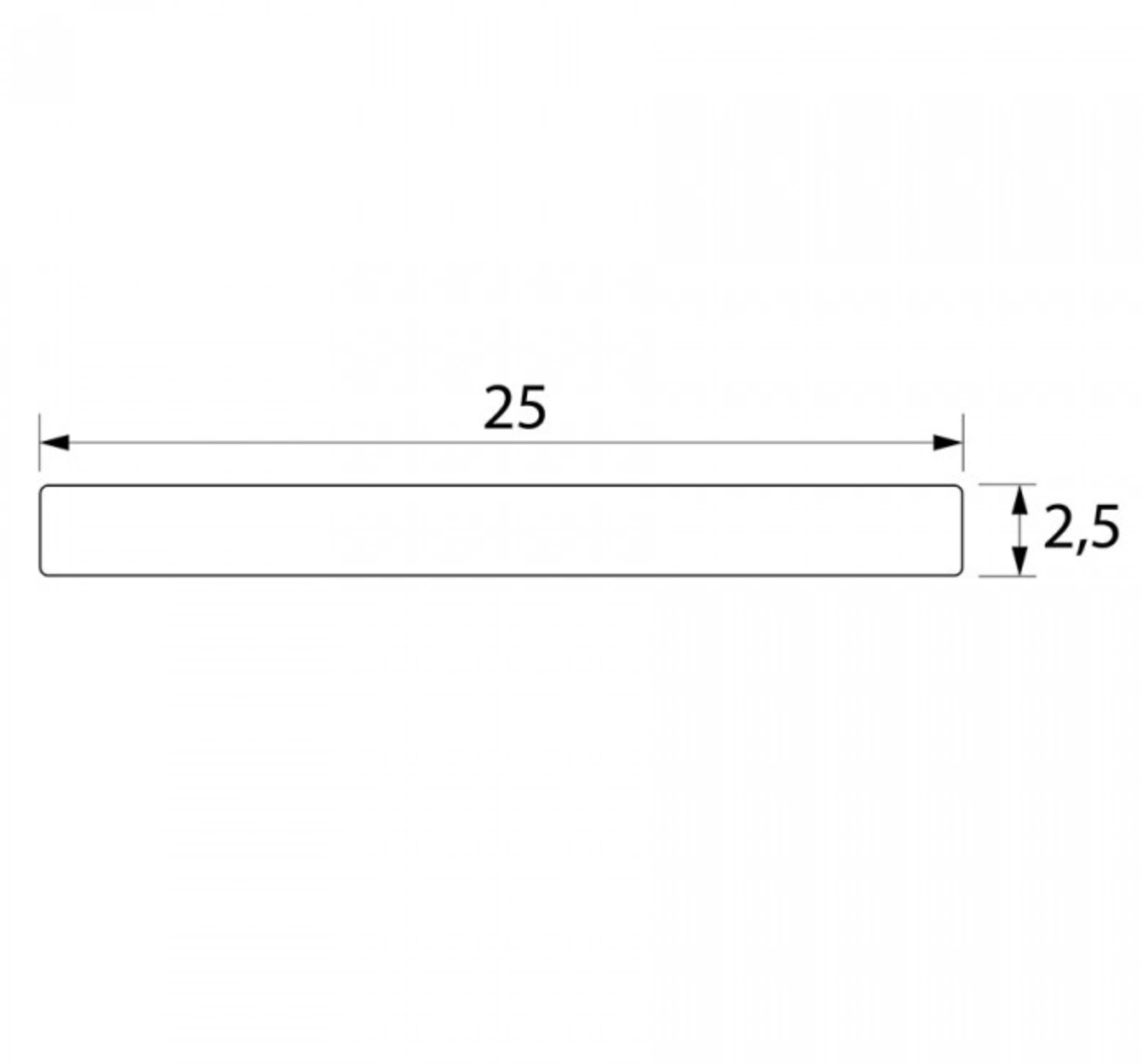 Zwarte platte strip voor steel look deur