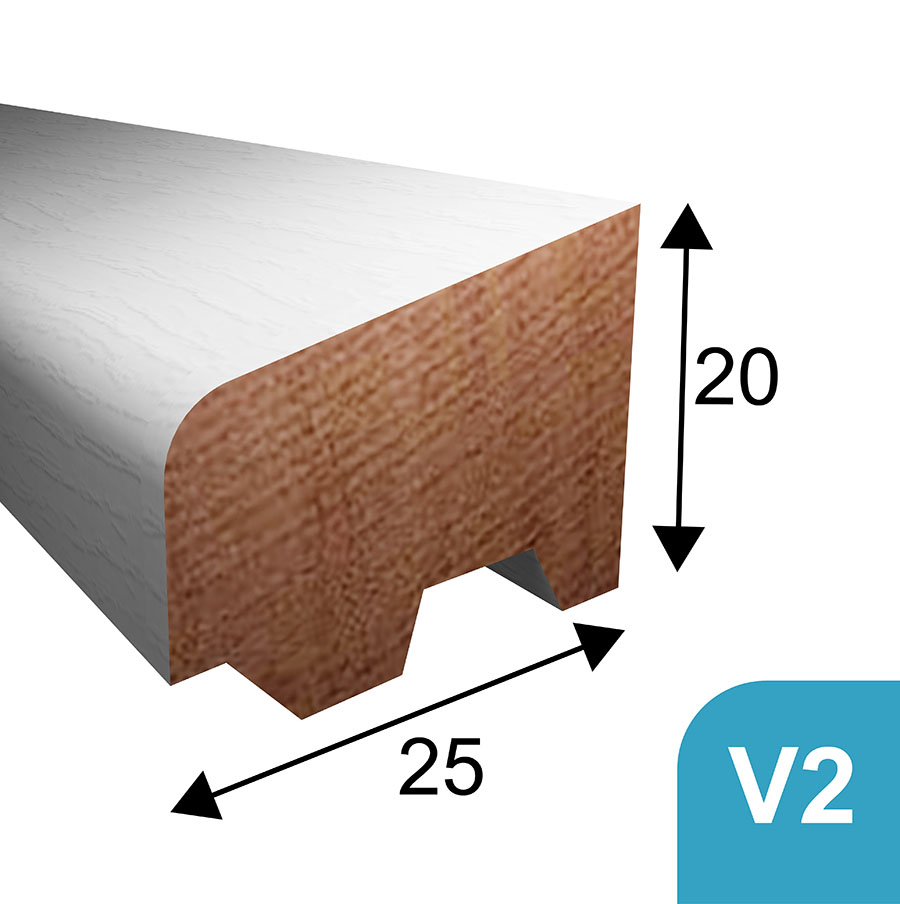 Ventilatielat model V2 - 20 x 25 mm