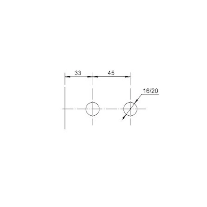 Enkelwerkend scharnier voor stompe deur  - glas/wand 90° afgerond