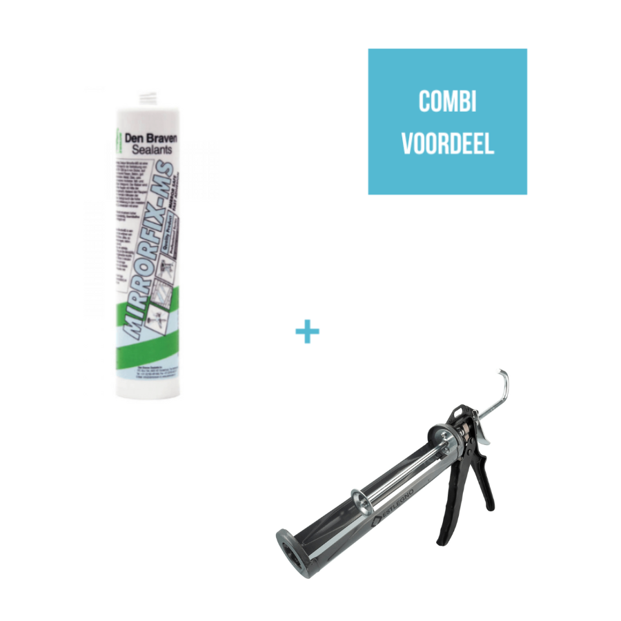 Spiegellijm en handkitpistool - combivoordeel Spiegellijm en handkitpistool - combivoordeel