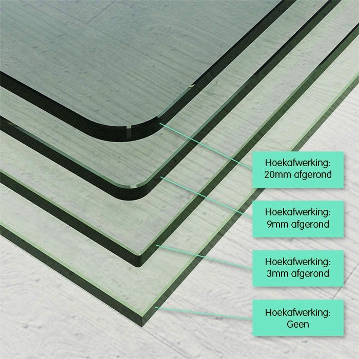 Extra helder glazen tafelblad Extra helder glazen tafelblad