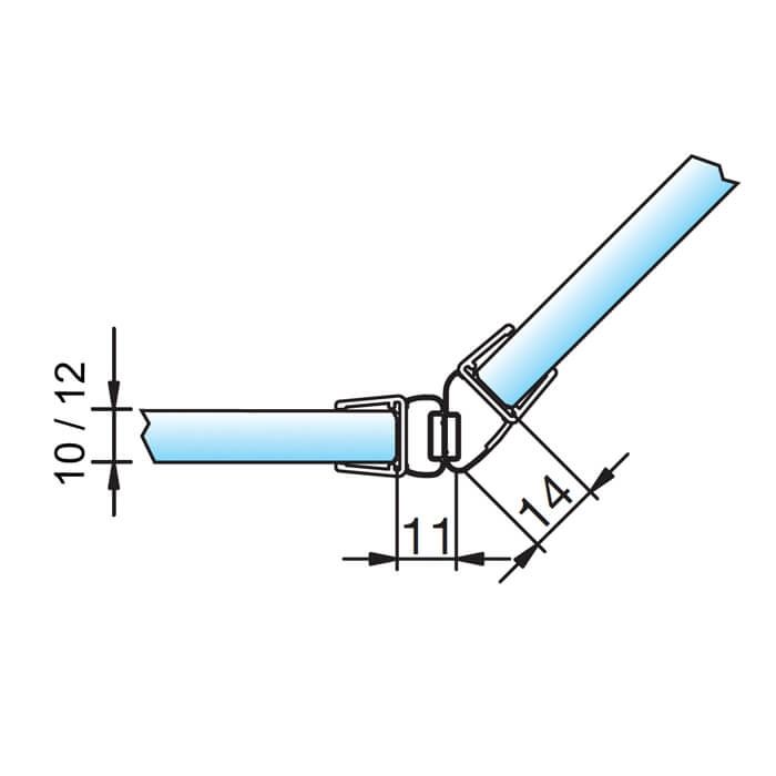 Magneetstrip schuine hoek 135º Magneetstrip schuine hoek 135º