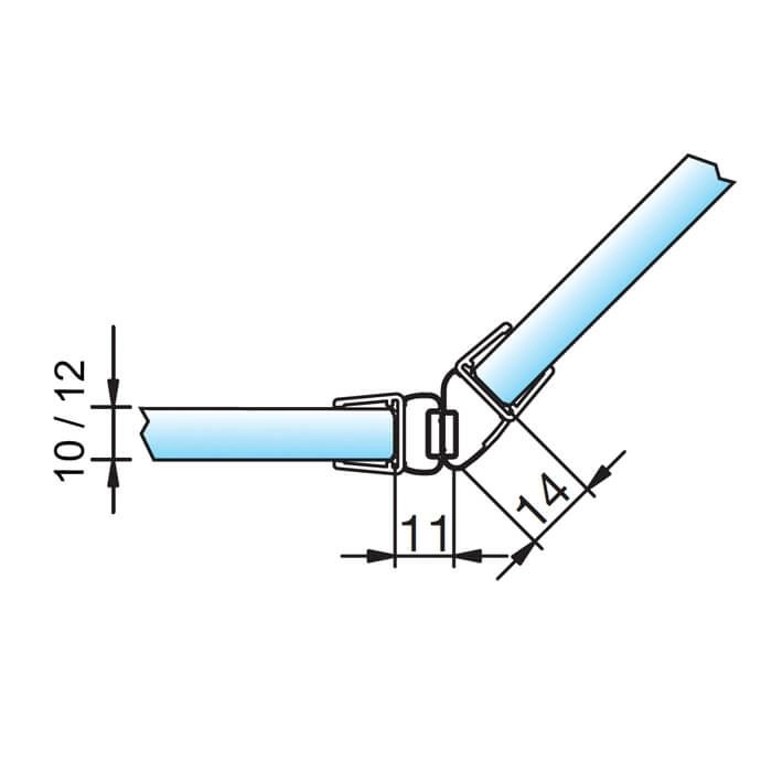 Magneetstrip schuine hoek 135º