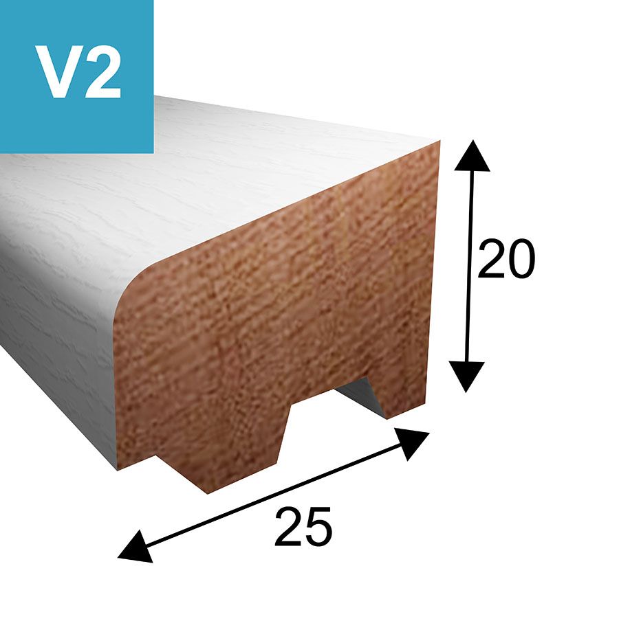 Ventilatielat model V2 - 20 x 25 mm - lengte 2450mm Ventilatielat model V2 - 20 x 25 mm - lengte 2450mm