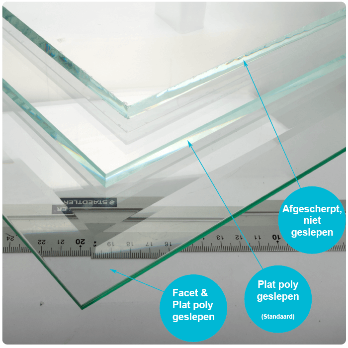 Rond glazen tafelblad gekleurd glas Rond glazen tafelblad gekleurd glas
