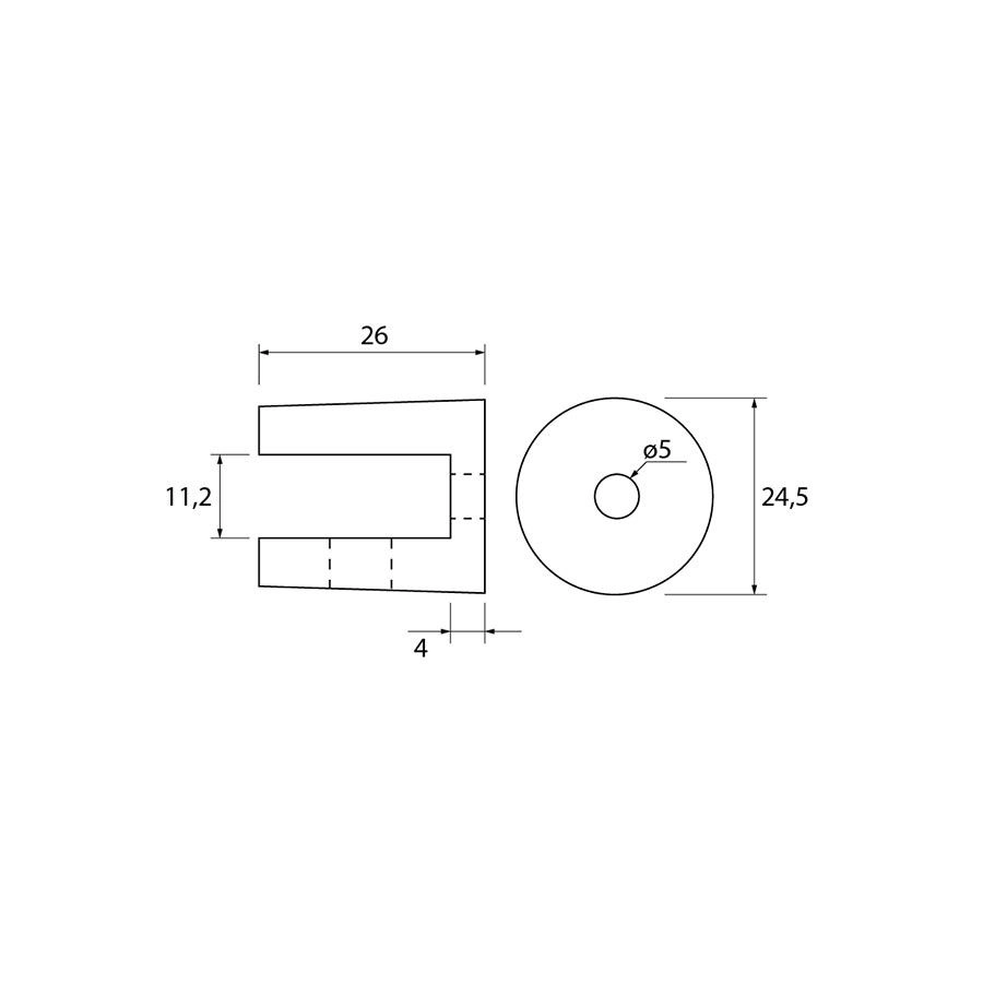 Glasplaatdrager GPD55 mat messing