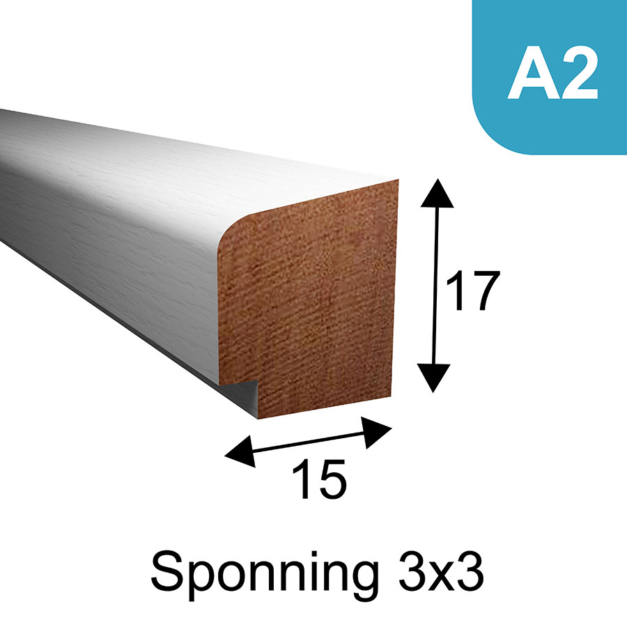 Glaslat model A2 - 17 x 15 mm