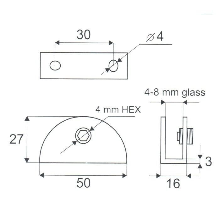 Glasplaatdrager Mezzo Glasplaatdrager Mezzo