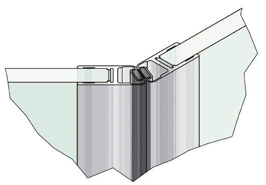 Zwarte magneetstrip schuine hoek 135º Zwarte magneetstrip schuine hoek 135º