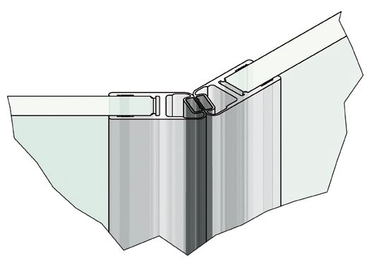 Zwarte magneetstrip schuine hoek 135º