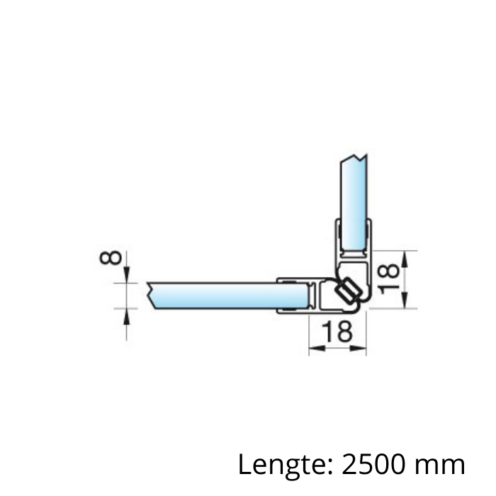 Zwarte magneetstrip met haakse hoek 90º Zwarte magneetstrip met haakse hoek 90º